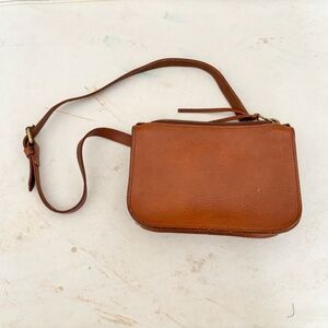Madewell the Simple Pouch Belt Bag in Saddle Brown Leather